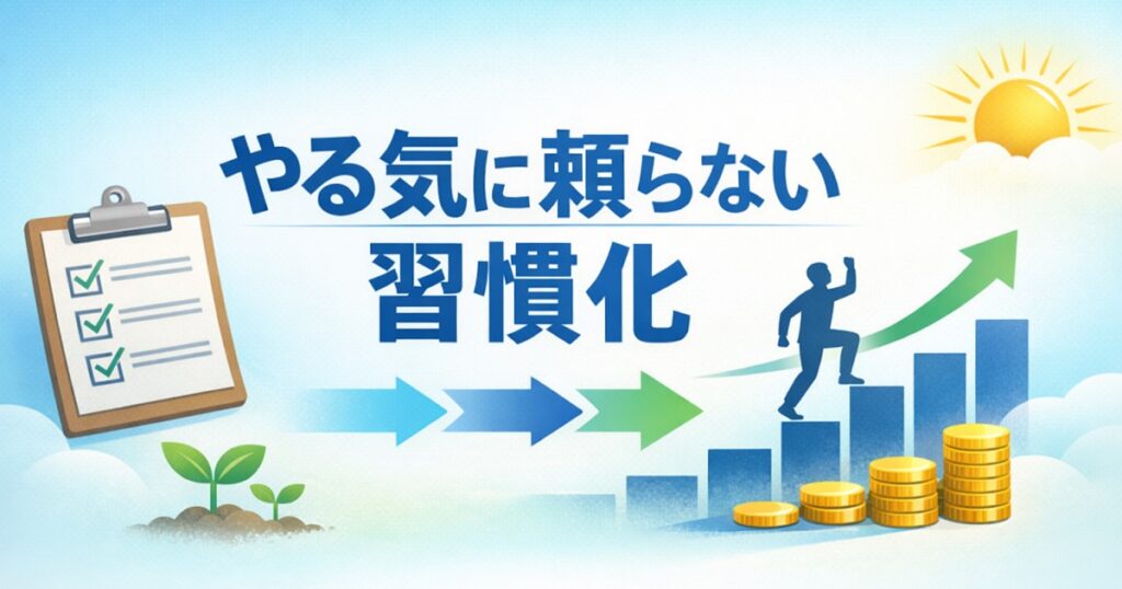 やる気の習慣化のイメージイラスト