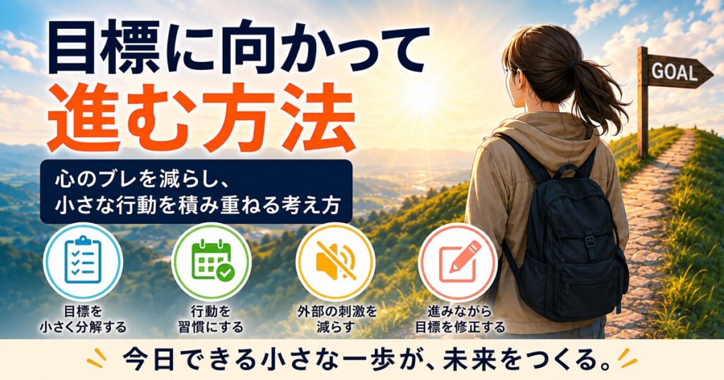 目標に向かう女性のイメージ