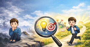 やりたいことで悩む前進する画像